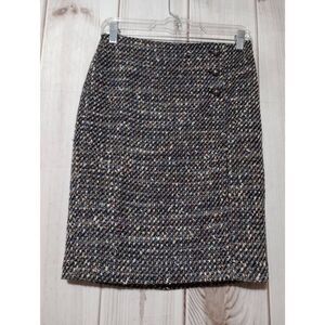 Talbots Skirt Ladies 0 Petite Black Tweed Pencil‎
